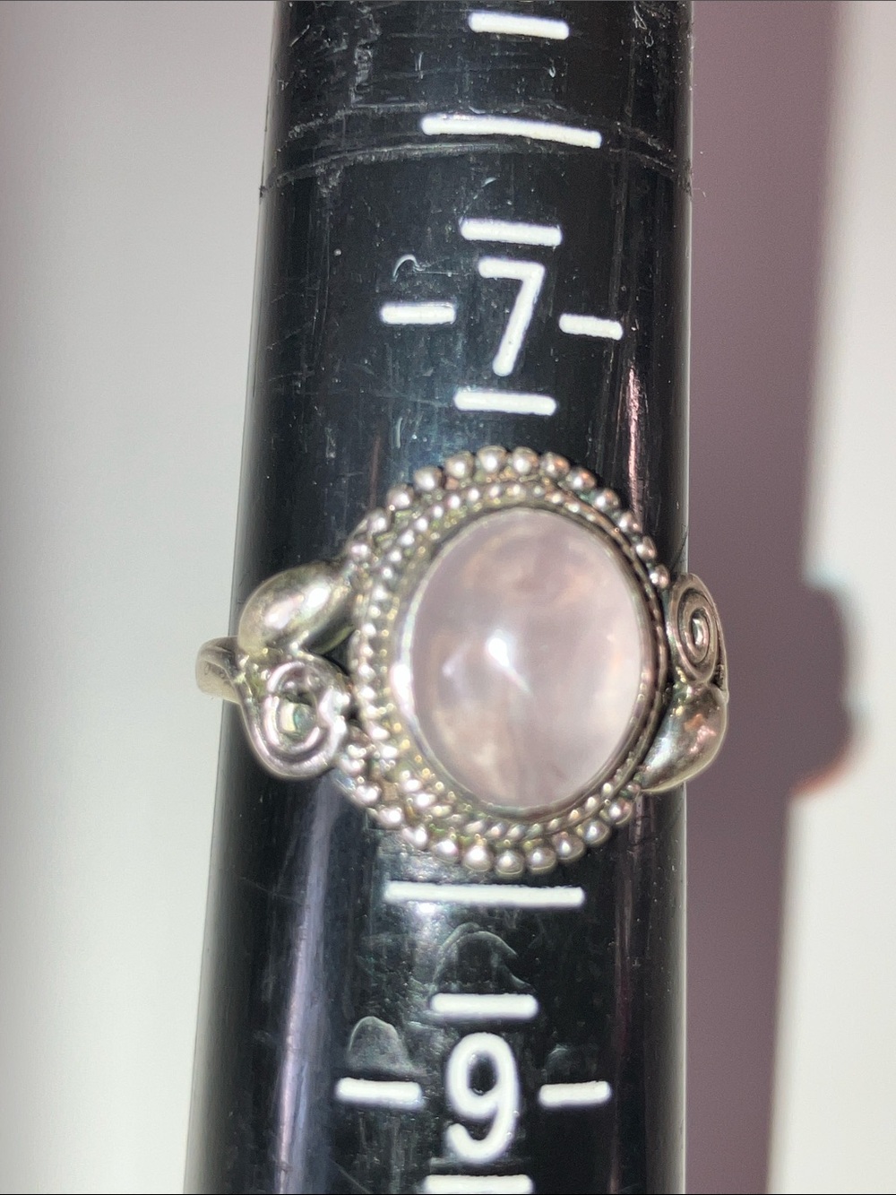 Sterling Silver Rose Quartz Oval Ring - Pink Gemstone - Picture 2 of 7
